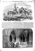 Old Antique Print 1849 Queen Glasgow Cathedral Royal Party Crypt Scotland 19th