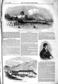 Original Old Antique Print 1849 Carrickfergus Castle Belfast Queen Invercauld