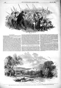 Original Old Antique Print 1849 Cossacks Reading Guildford Reigate Railway 19th