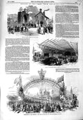 Old Antique Print 1849 Queen Bridge Newcastle-Upon-Tyne York Cupar Angus 19th