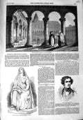 Old Antique Print 1849 Convent Merced Mexico Statue Countess Elgin Anson 19th