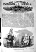 Original Old Antique Print 1849 British Ships Dardanelles Howe Vengeance Queen
