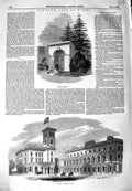 Original Old Antique Print 1849 Osborne House Isle Wight Alcove Architecture