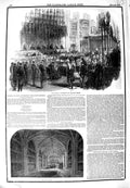 Original Old Antique Print 1849 Funeral Ceremony George'S Chapel Royal Vault