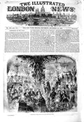 Original Old Antique Print 1849 Celebration New Year Paris France People 19th