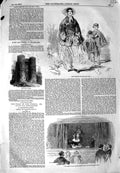 Original Old Antique Print 1849 Paris Fashion New Year Saltwood Castle England