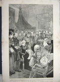 Original Old Antique Print Christening Baby Son Duke Duchess York White Lodge