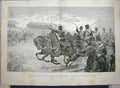 Original Old Antique Print War Review Wimbledon German Emperor Horse Artillery