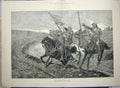 Original Old Antique Print 1881 War Scene Men Armour Horses Siers Fine Art 19th