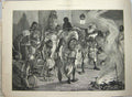 Original Old Antique Print 1883 War Soudan Dervish Preaching Holy Arab Chiefs