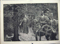 Old Antique Print 1883 Art Luther Saxon Knights Forest Thuringia Wartburg 19th