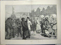 Old Antique Print 1881 Scene Hiring Statute Fair North England Fine Art 19th