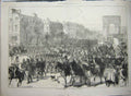 Old Antique Print 1871 Scene Germans Entering Paris Champs Elysees France 19th