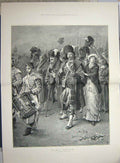 Original Old Antique Print 1881 Frank Holl Fine Art Siers Returning Home War