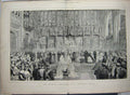 Original Old Antique Print 1882 Wedding Ceremony St. George'S Chapel Princess