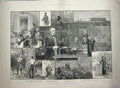 Original Old Antique Print 1883 Gladstone House Commons Leeds Hawarden Minister