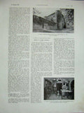 Old Vintage Print 1934 France Chateau D'Entrevaux House Room Photograph 20th