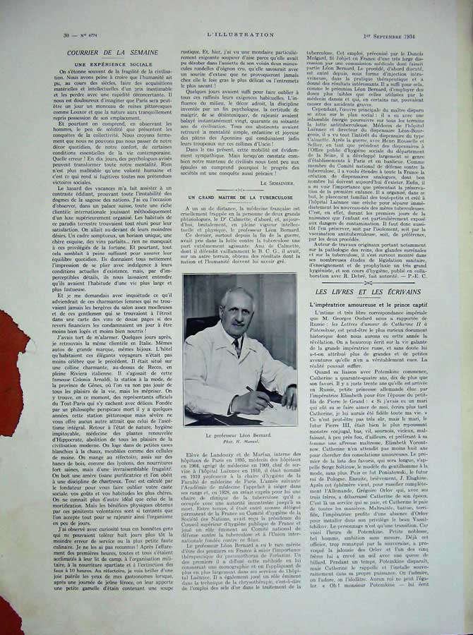 Original Old Vintage Print 1934 France Portrait Le Professeur Leon Bernard Man