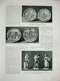 Original Old Vintage Print 1934 France China Pottery Ornaments Plates Figures