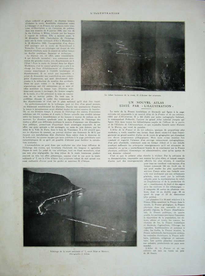 Original Old Vintage Print 1934 France Photographs Ariane Aviateurs Nice Menton
