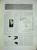 Original Old Vintage Print 1934 Ship Crew War Bouee Theodore Tissier Map Peche