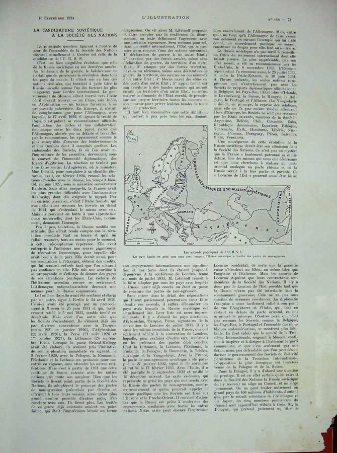 Antique Old Print 1934 Murat Dans Le Port Gdynia French Map Europe Nation 20th