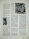 Old Vintage Print 1934 Tombe Laennec Cemetery Ploare Manoir Kerlouarnec 20th