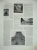 Old Vintage Print 1934 Trondheim Munkegaten France Oslo Palais-Justice 20th