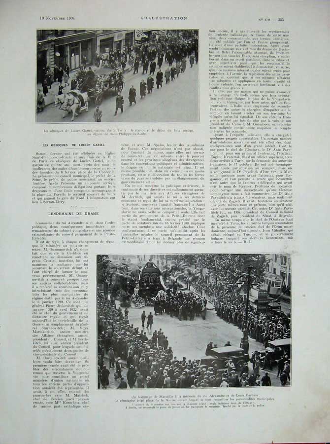 Old Vintage Print 1934 Monastir Church Belgrade Marseille Lucien Gariel 20th
