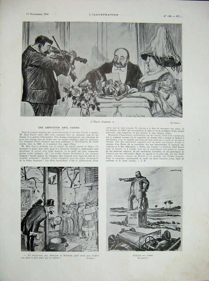 Old Vintage Print 1934 Story Robbery Illustrations Statue Music Romance 20th