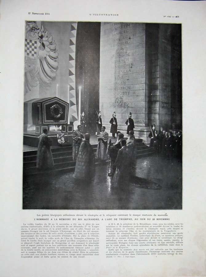 Original Old Vintage Print 1934 Dr Louis Martin Pasteur Paris Arc De Triomphe