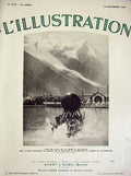 Old Vintage Print 1934 France Summer Swimmers Exhibition Mountains Lake 20th