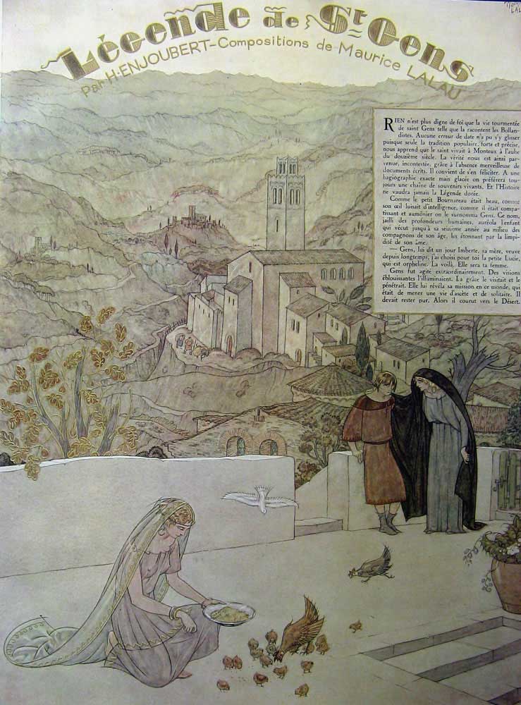 Old Vintage Print 1934 Lee-Ende De St Oens Maurice Lalau Colour France 20th