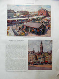 Antique Old Print 1934 Pas-De-Calais Lille Meton France Montreuil-Sur-Mer 20th