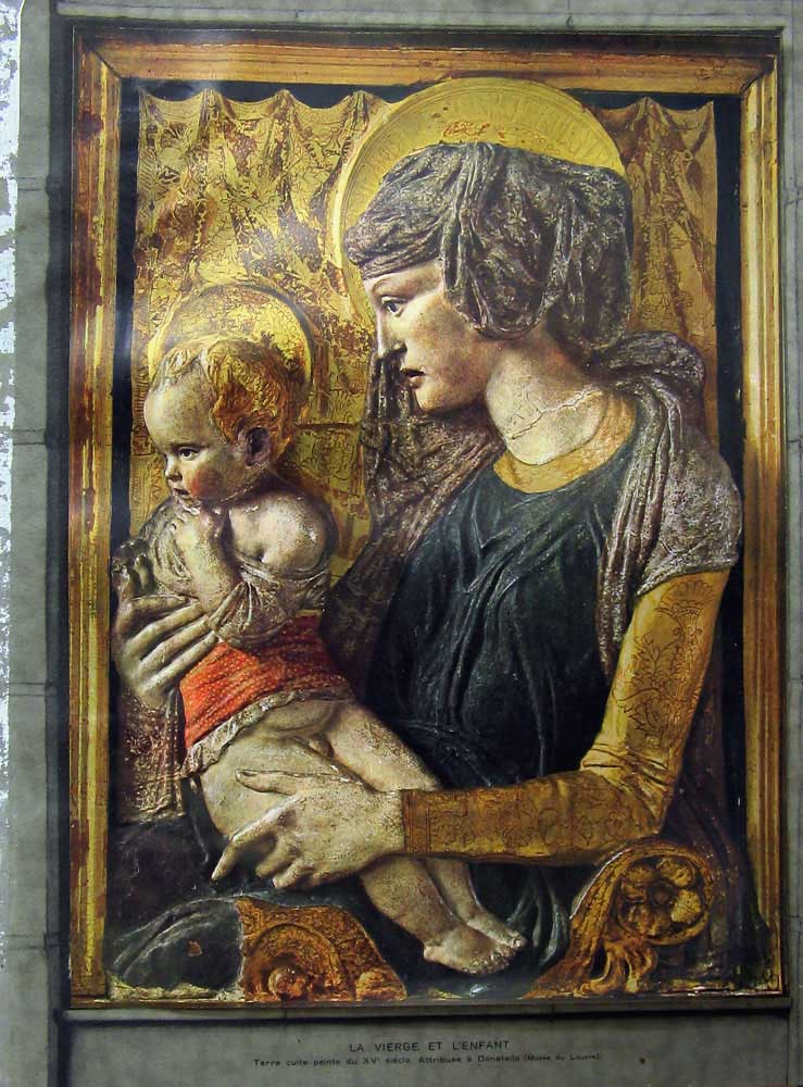 Old Vintage Print 1934 Vierge Et L'Enfant Angel Gabrielle Statue Sienne 20th