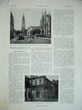 Original Old Vintage Print 1934 French Towns Street Houses America Charleston