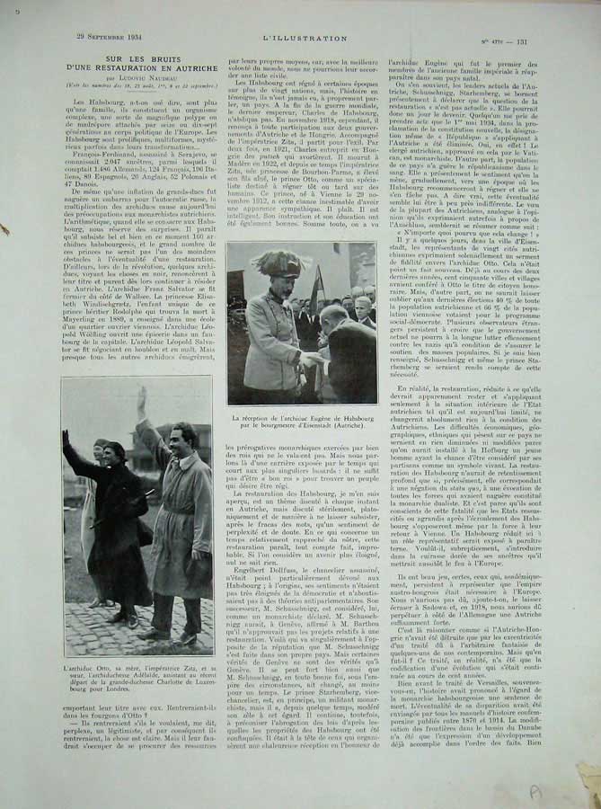 Old Vintage Print 1934 French Royalty Country Cameron Bay Lake America 20th