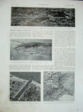Original Old Vintage Print 1934 France Mont Saint-Clair Map Town Ramparts War
