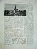 Antique Old Print 1934 French Newspaper Belgrade War Zagreb Bourse Palais 20th
