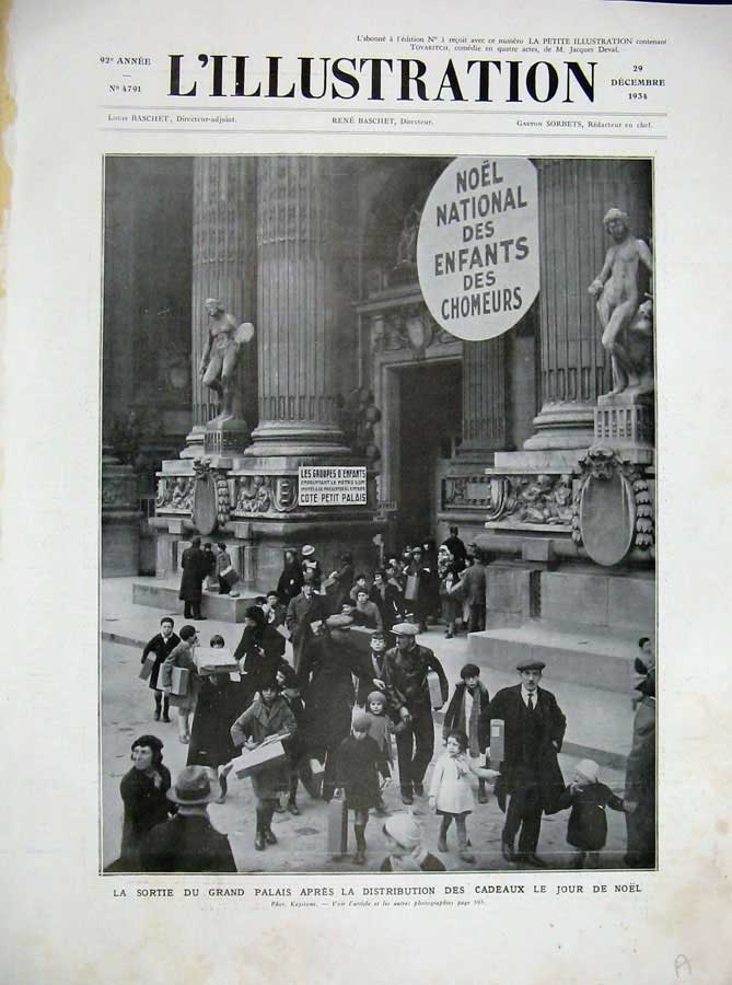 Original Old Vintage Print 1934 French Newspaper Cadeaux Sarrebruck River War
