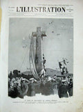 Original Old Vintage Print 1934 War Cross Siers Sailing Ship French Newspaper