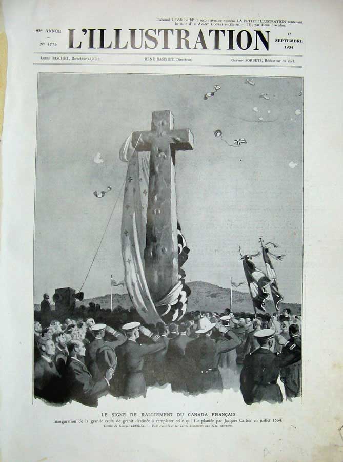 Original Old Vintage Print 1934 War Cross Siers Sailing Ship French Newspaper