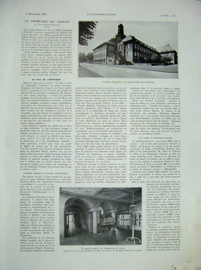 Original Old Vintage Print 1934 French Laboratory Hospital Microscope Medicine