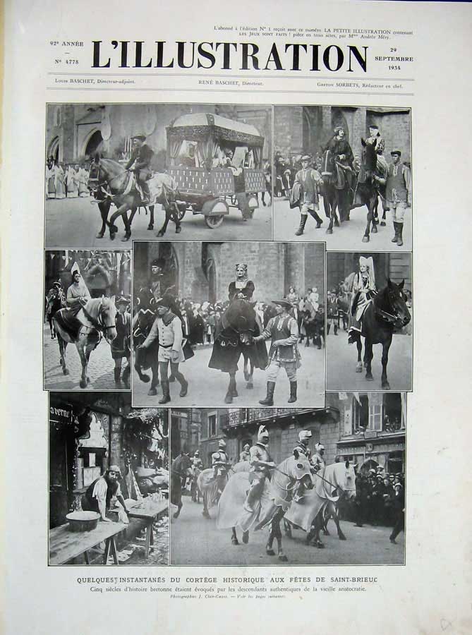Old Vintage Print 1934 France Fete Saint-Brieuc Police Saint-Malo Mignen 20th