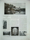 Antique Old Print 1934 French Newspaper Kervegan Clisson Vieilles Pierres 20th