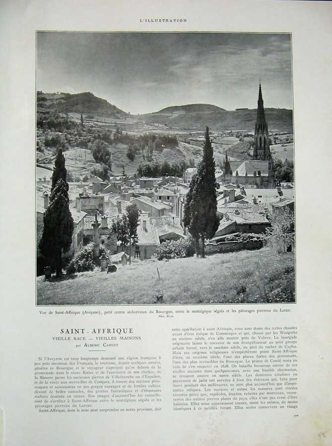 Original Old Vintage Print 1934 France Saint Affrique Vieille Grand Pinet Dam