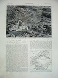 Antique Old Print 1934 Rome Plan Victor-Emmanuel Murailles Venus Genitrix 20th