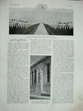 Original Old Vintage Print 1934 Cemetery Bony France War Argonne Mileue Champs