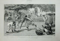 Original Old Antique Print 1885 Native War Dance Lord Wolseley Dongola Mudireh
