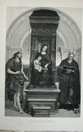 Original Old Antique Print National Gallery Art Ansidei Madonna Baby Statue